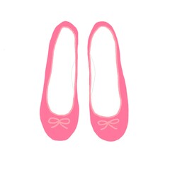 Clip art of pink flat shoes with ribbon