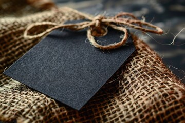 A burro with a piece of black paper tied around its neck or body