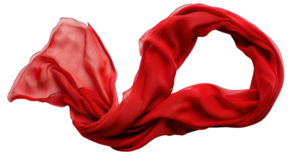 Red scarf isolated on white background