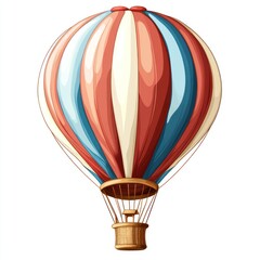 Fototapeta premium Striped Hot Air Balloon Illustration
