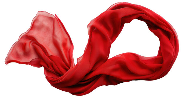 Red scarf isolated on white background