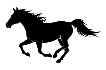 silhouette of running horse, horse silhouette vector