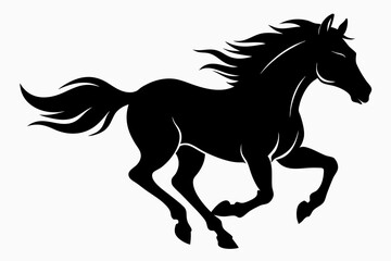 Horse Silhouette Svg, Horse Running vector