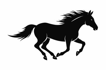 Horse Silhouette Svg, Horse Running vector