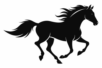 Horse Silhouette Svg, Horse Running vector