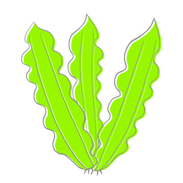 green leaves with wavy edges clip art preview
