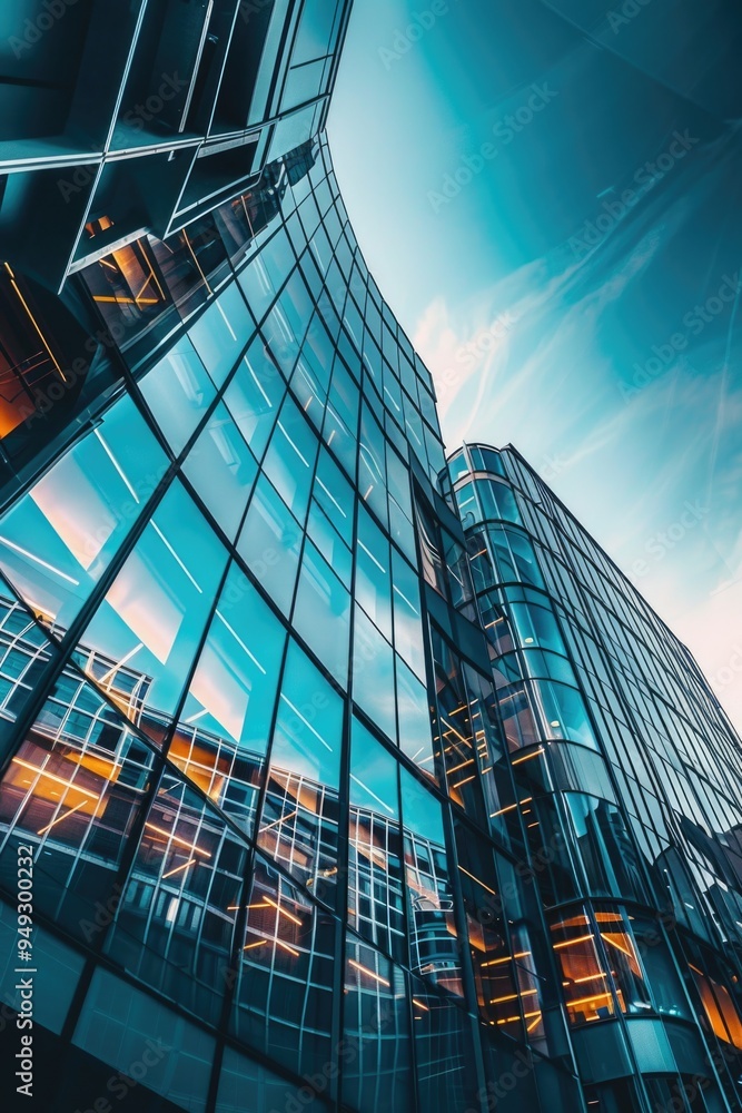 Aufkleber A tall building with numerous windows, suitable for use in architectural or cityscape contexts