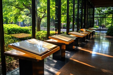 Constitution Day with a display of historical documents, captured in a photo where facsimiles of the Constitution, Bill of Rights, and other founding documents are displayed in a public space