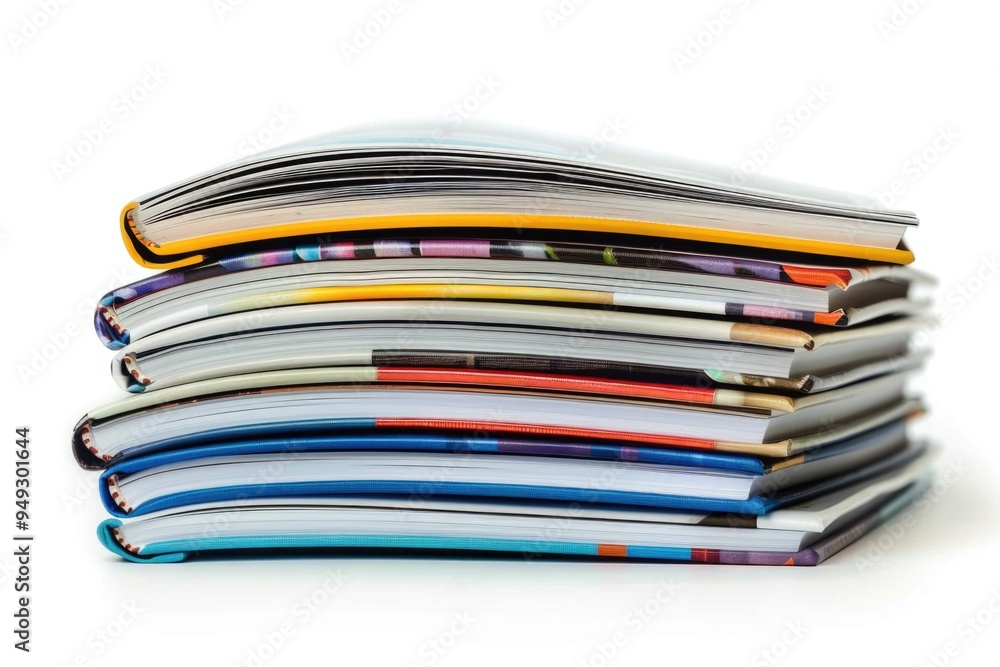 Poster books stacked vertically on top of each other