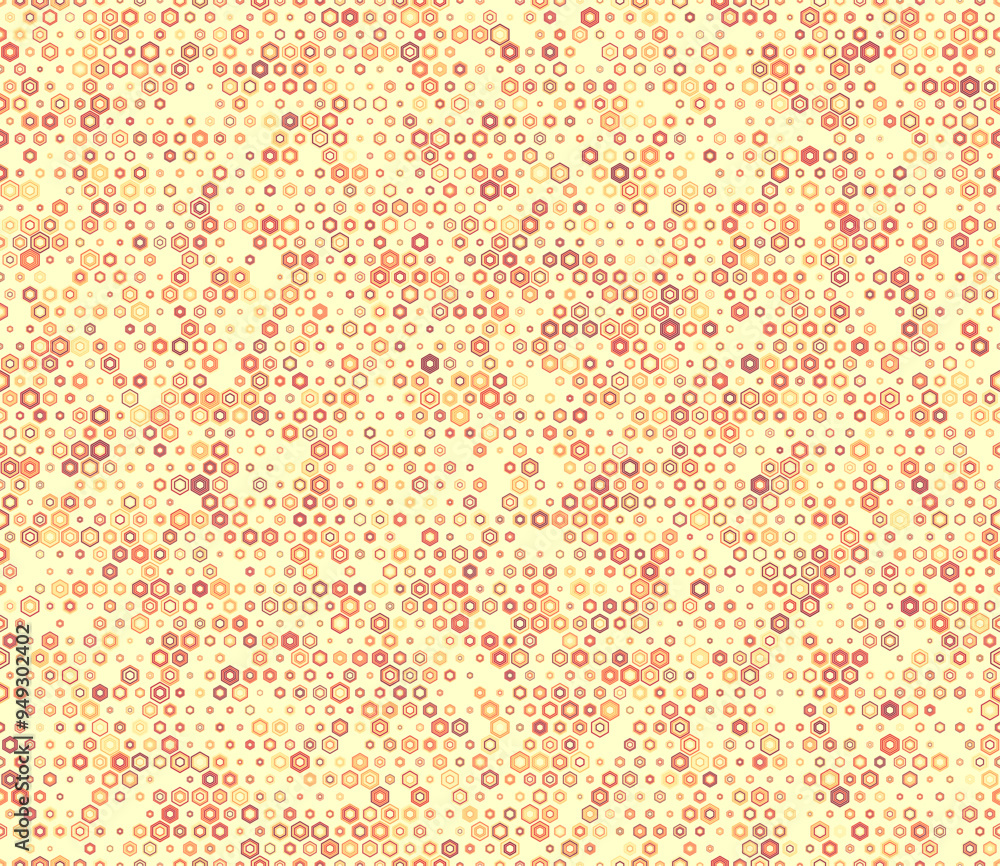Poster hexagon geometric shapes background. multicolored geometric elements of varied size. stacked hexagon