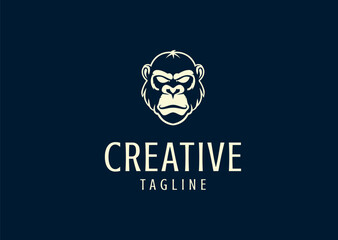 Vector illustration of Ape Head Logo Design