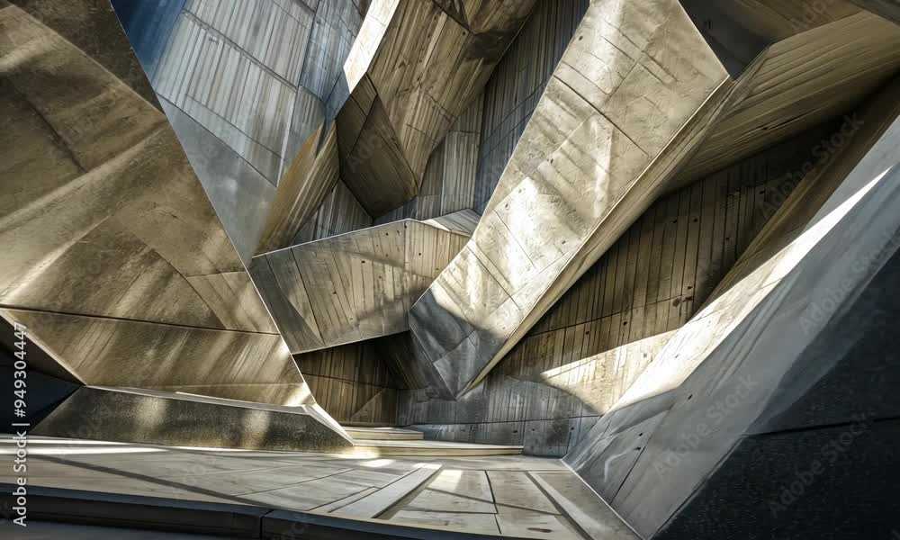 Aufkleber abstract view of a geometric concrete architectural structure