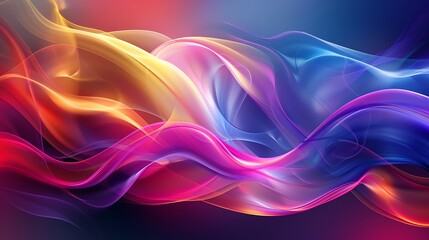 Fototapeta premium Abstract background with colorful glowing waves and lines.
