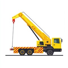 Fototapeta premium Yellow Crane Truck Illustration