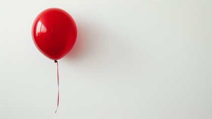 A single red balloon on a white background.