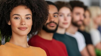 Obraz premium Diverse group of people showing unity and confidence. Perfect for themes of inclusion, teamwork, and social connection.