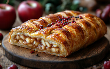 Freshly Baked Apple Strudel: Perfect for Bakery or Cafe Menu