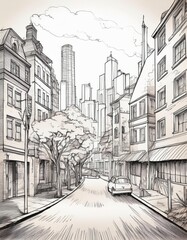 Drawing city illustration.