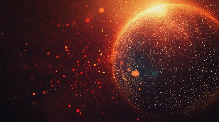 background Innovation network points Earth's surface wave background Abstract digital wave background information technology background The background is the background. gradient wave digital wave ban
