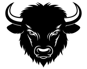 Bison head silhouette vector, American bison icon vector © Trendy CraftSVG 