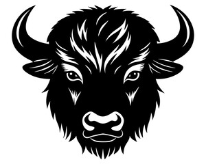  American bison vector silhouette, Bull and cow head icon  © Trendy CraftSVG 
