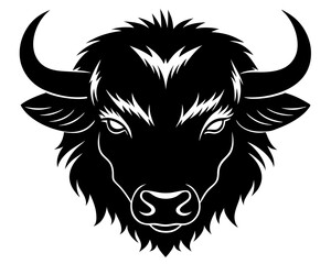 American bison vector silhouette, Bull and cow head icon  © Trendy CraftSVG 