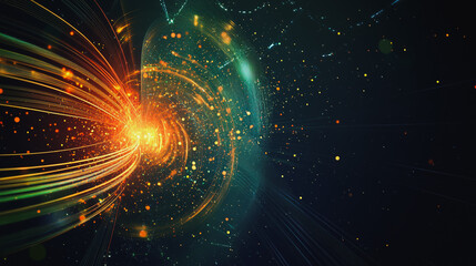 Obraz premium background Innovation network points Earth's surface wave background Abstract digital wave background information technology background The background is the background. gradient wave digital wave ban