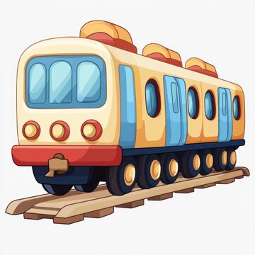 recommend clip art: Cartoon Train Illustration with Yellow and Red Details
