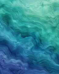 Obraz premium Abstract digital art featuring a gradient of teal and blue with wavy lines.