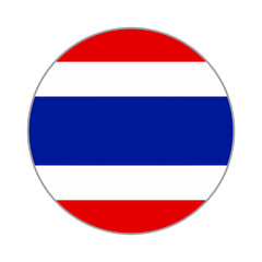 The flag of Thailand. Flag icon. Standard color. Round flag. Computer illustration. Digital illustration. Vector illustration.