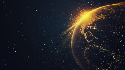 Obraz premium Abstract colorful business connection of lines from nodes It is connected to endless nodes and represents the innovation of communication cyber security in the network with black background