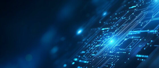 Obraz premium Sleek and Sophisticated Abstract Technology Background with Circuit Lines and Glowing Lights