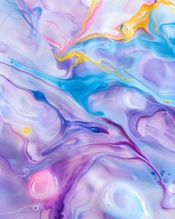 Obraz premium Abstract swirl of purple, blue and yellow paint