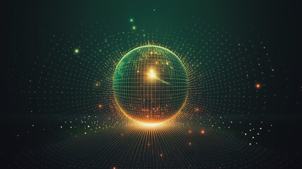 Obraz premium Abstract colorful business connection of lines from nodes It is connected to endless nodes and represents the innovation of communication cyber security in the network with black background