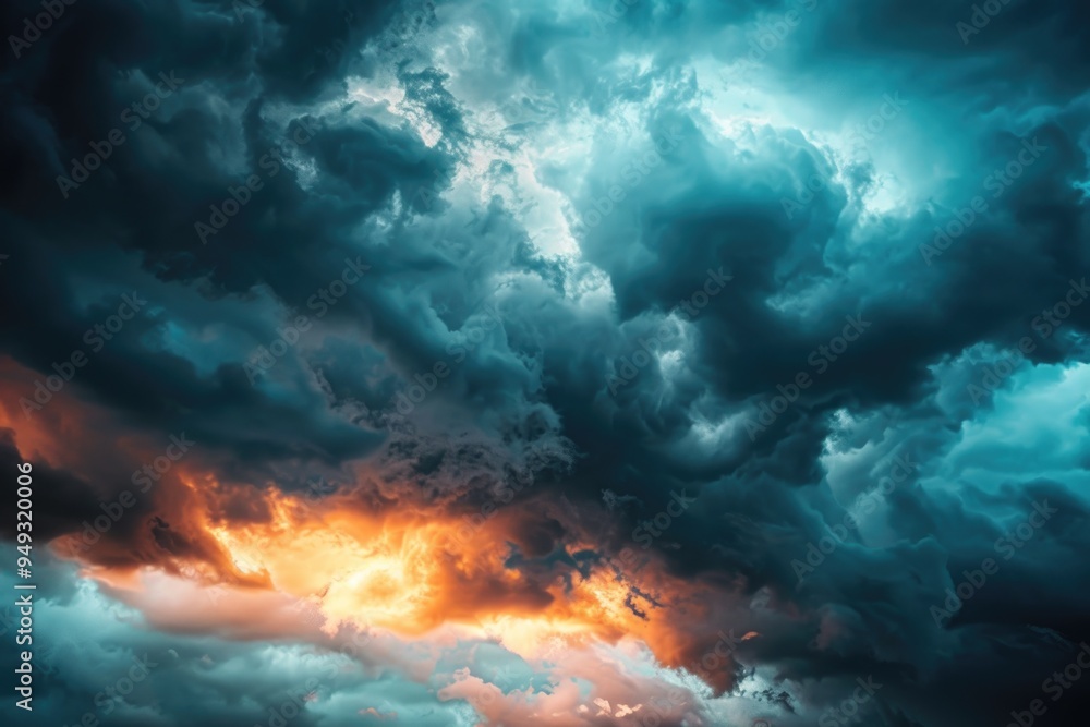 Poster a massive cloud filled with dark clouds, ideal for use in weather or atmospheric scenes