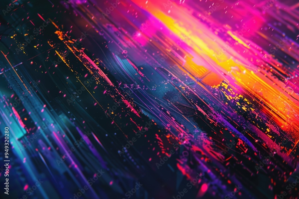 Poster A close-up view of a vibrant and textured colorful background