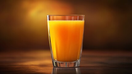 Refreshing glass of orange juice in clear glass, isolated on vibrant background. Perfect for breakfast or a healthy snack.