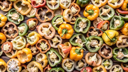 Obraz premium A Close-Up View of Sliced Bell Peppers on a Wooden Surface