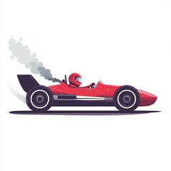 Red Race Car Illustration