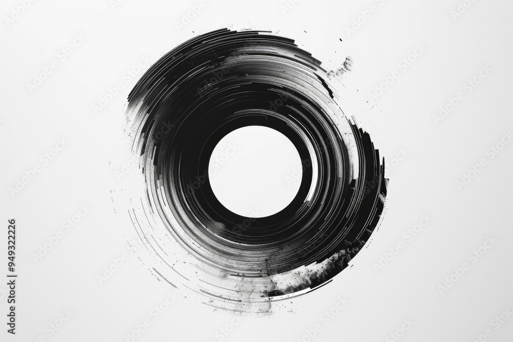 Poster A close-up shot of a round object in monochrome tones, suitable for abstract or minimalist designs