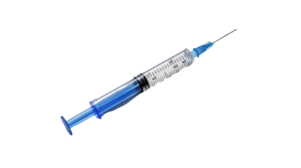 Syringe for injection vaccine needle isolated on white background