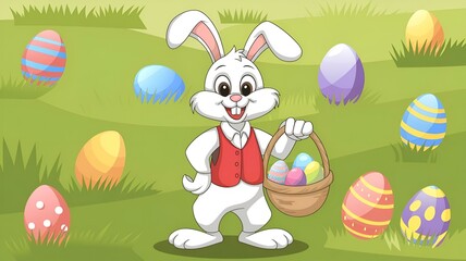 easter bunny and easter eggs