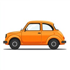 Orange Classic Car Illustration
