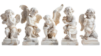 Obraz premium Cupid cherubs statue isolated on white background
