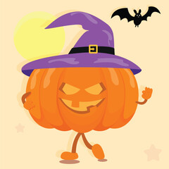 pumpkin Happy Halloween hat Character
