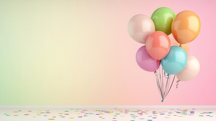 Birthday milestone, age marked by festive balloons, 3D illustration