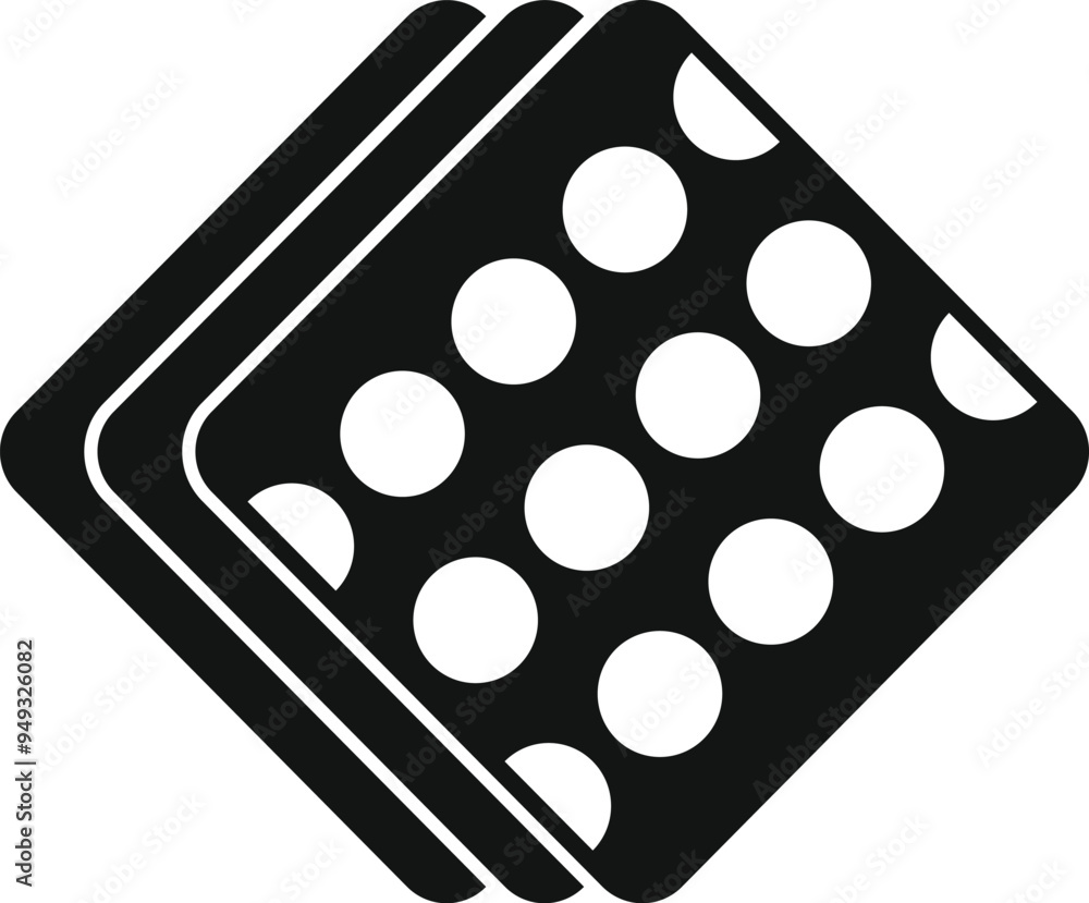 Sticker this simple vector icon represents a stack of oral contraceptive pills, symbolizing birth control an