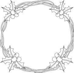 Christmas Wreath with holly berries