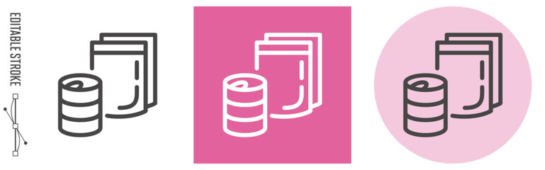 防災グッズ・保存食｜ライン・アイコン　[線の編集可能]