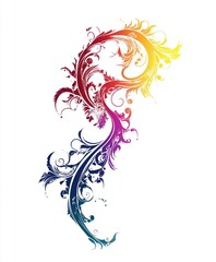 Fototapeta premium A colorful floral swirl design with intricate patterns and gradients.